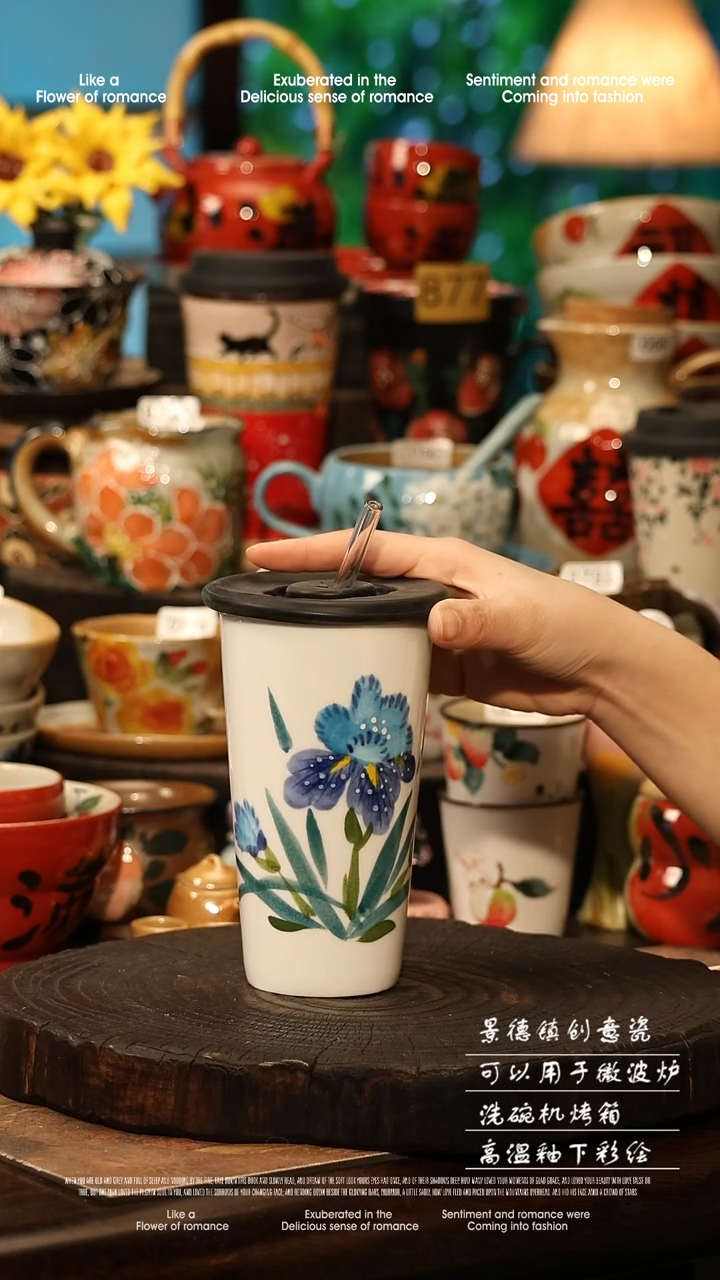 陶瓷景德镇高温釉下彩手工手绘款式@A0797@