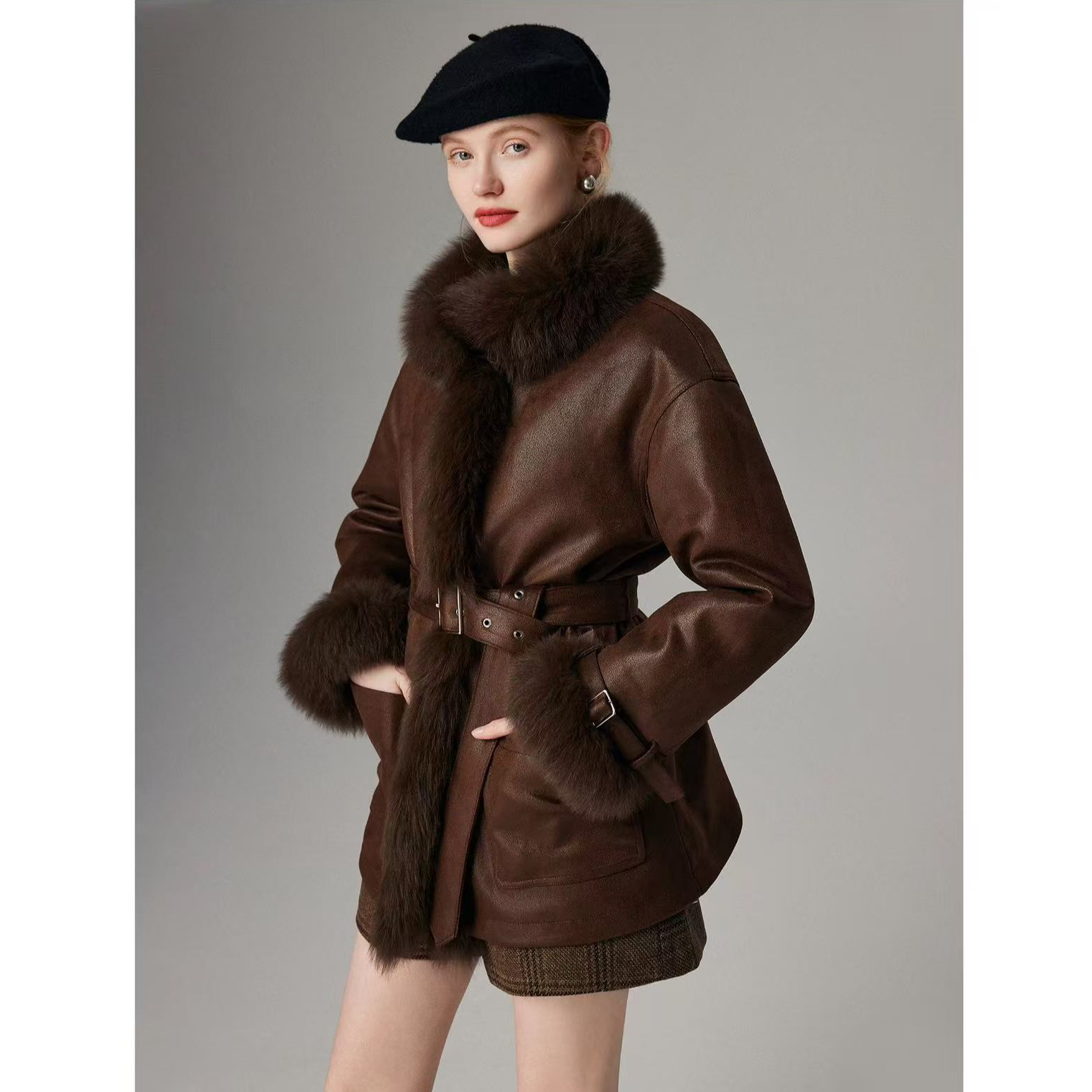 巴恩风外套女冬季高级感气质名媛气质好看大衣外套S111226