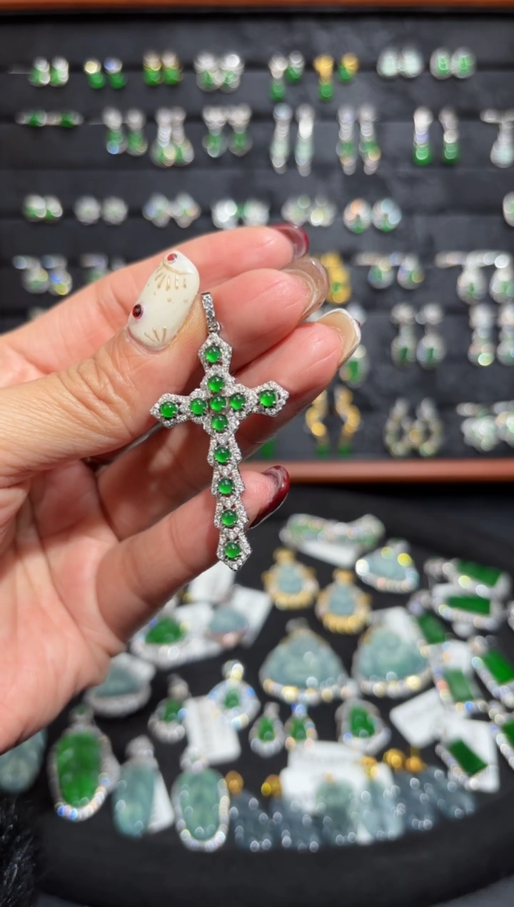 【闪购商品】翡翠颈饰银S925镶嵌蛋面/支持复检/一件