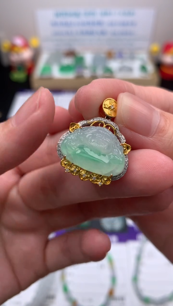【闪购商品】定制翡翠18K金镶嵌模式推广期24小时鉴赏期