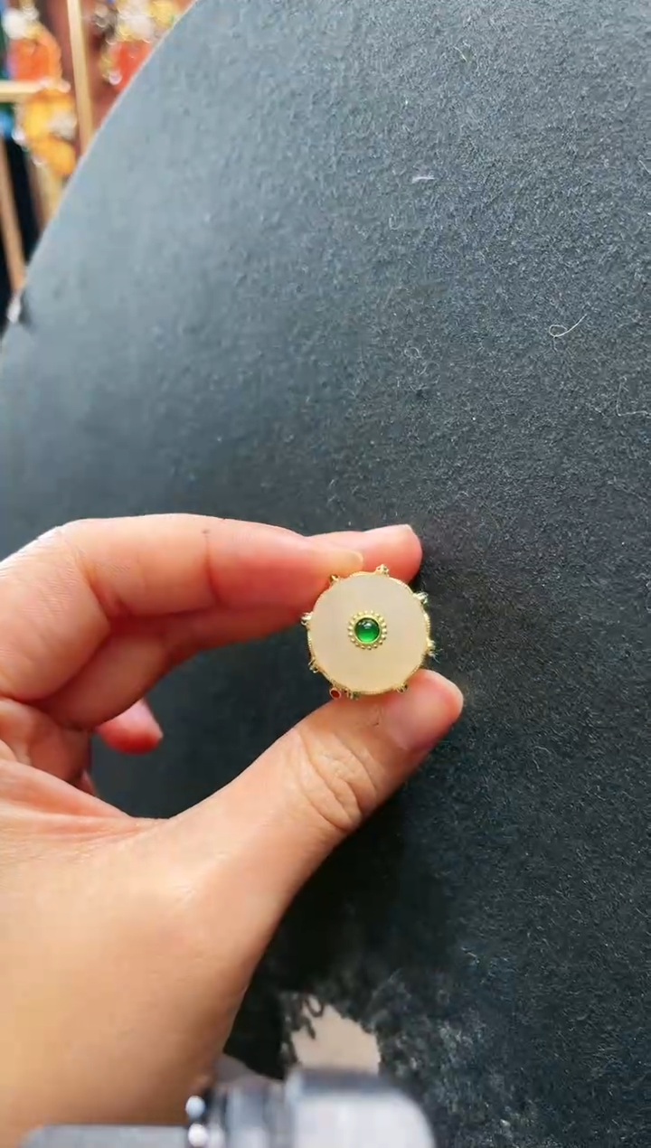 【闪购商品】和田玉戒指银S925镶嵌圈口12-13支持48小时鉴赏