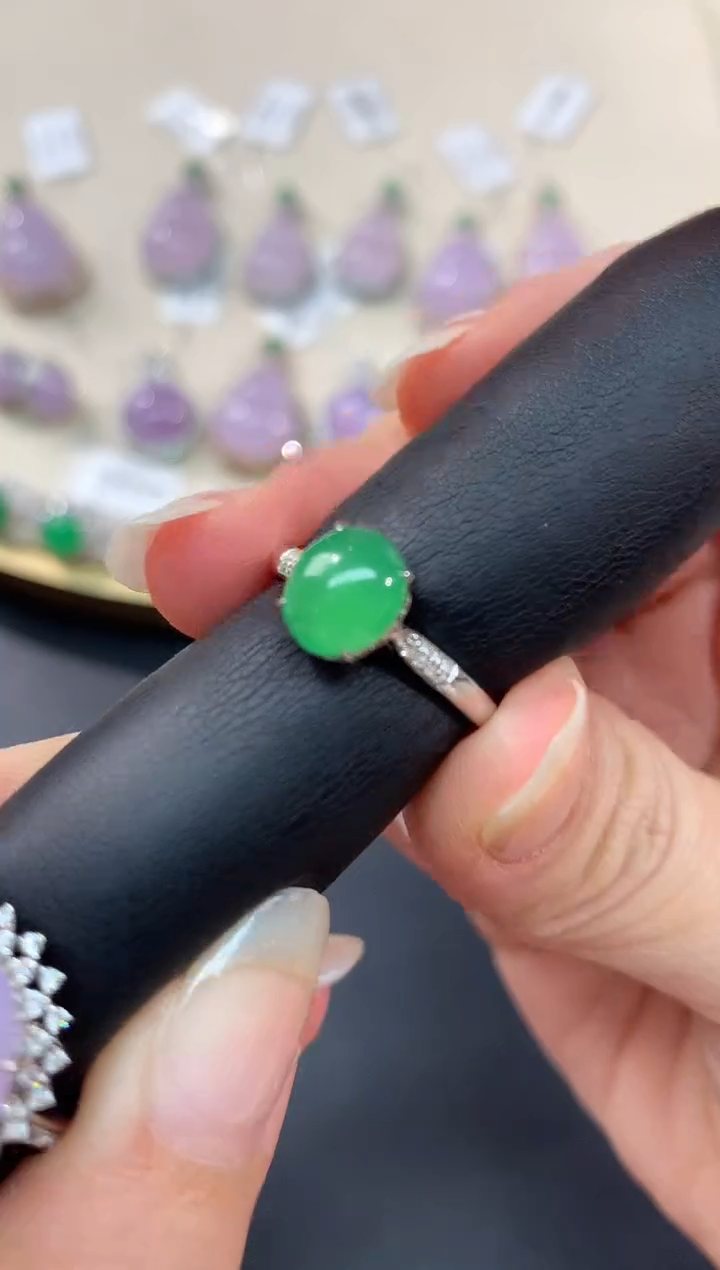 【闪购商品】翡翠戒指18K金镶嵌戒指A206|8000