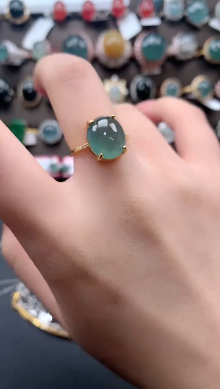 【闪购商品】翡翠戒指银S925镶嵌512412