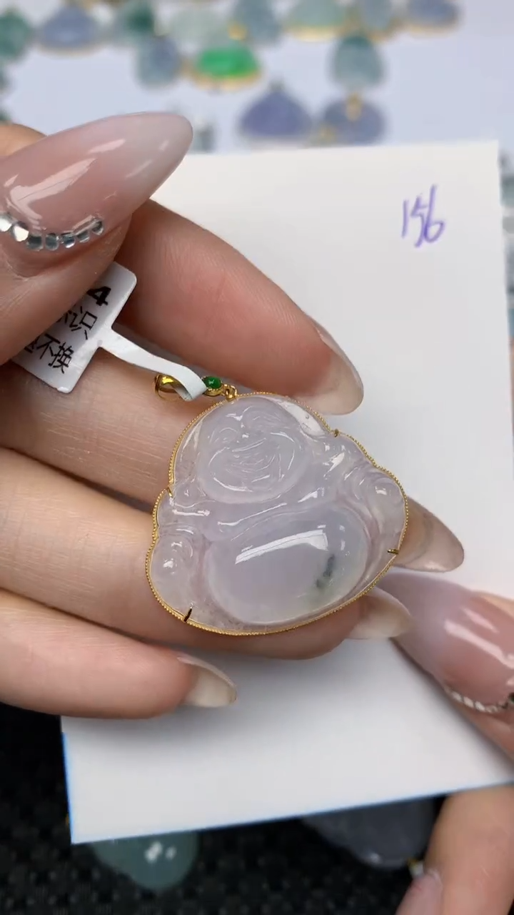 【闪购商品】翡翠颈饰18K金镶嵌 天然翡翠A货，