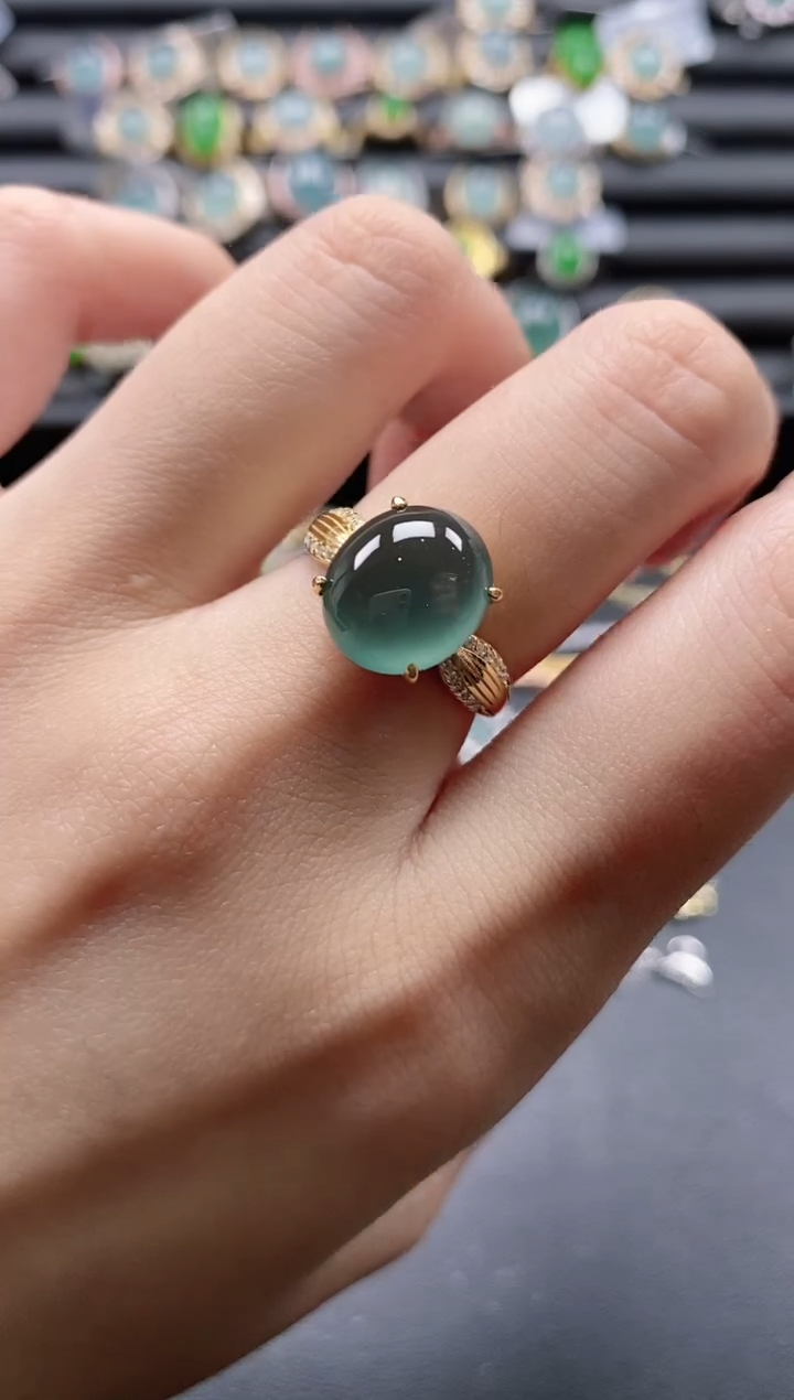 【闪购商品】翡翠戒指银S925镶嵌511511