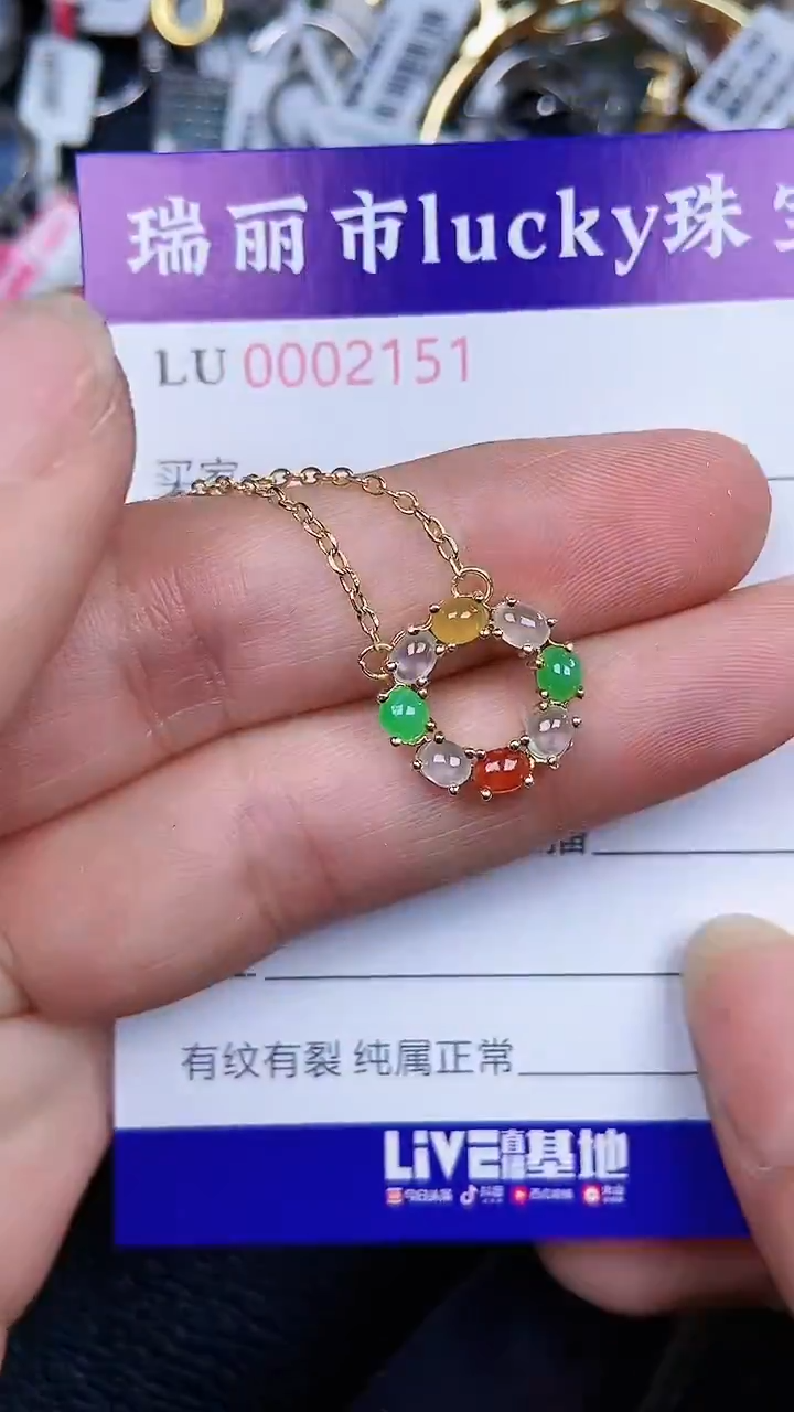 颈饰银S925镶嵌翡翠2151