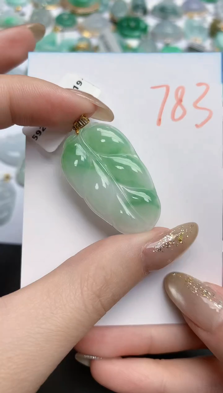 【闪购商品】翡翠颈饰18K金镶嵌天然缅甸翡翠A货