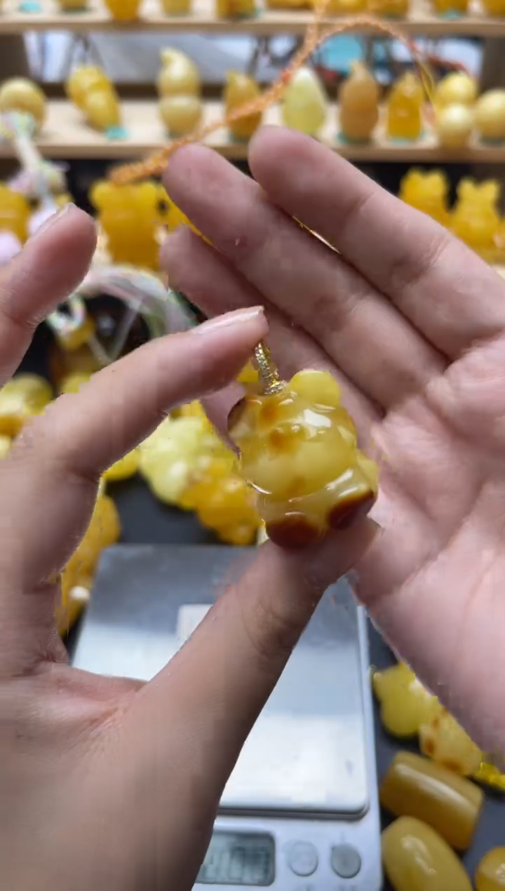 琥珀银S925镶嵌珠宝奇石152琥珀蜜蜡微瑕