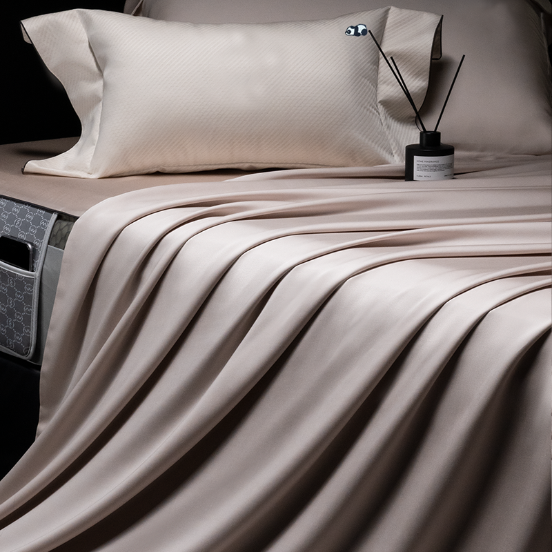 莉姐【熊猫】现代简约轻奢风天丝棉刺绣四件套简约床上用品