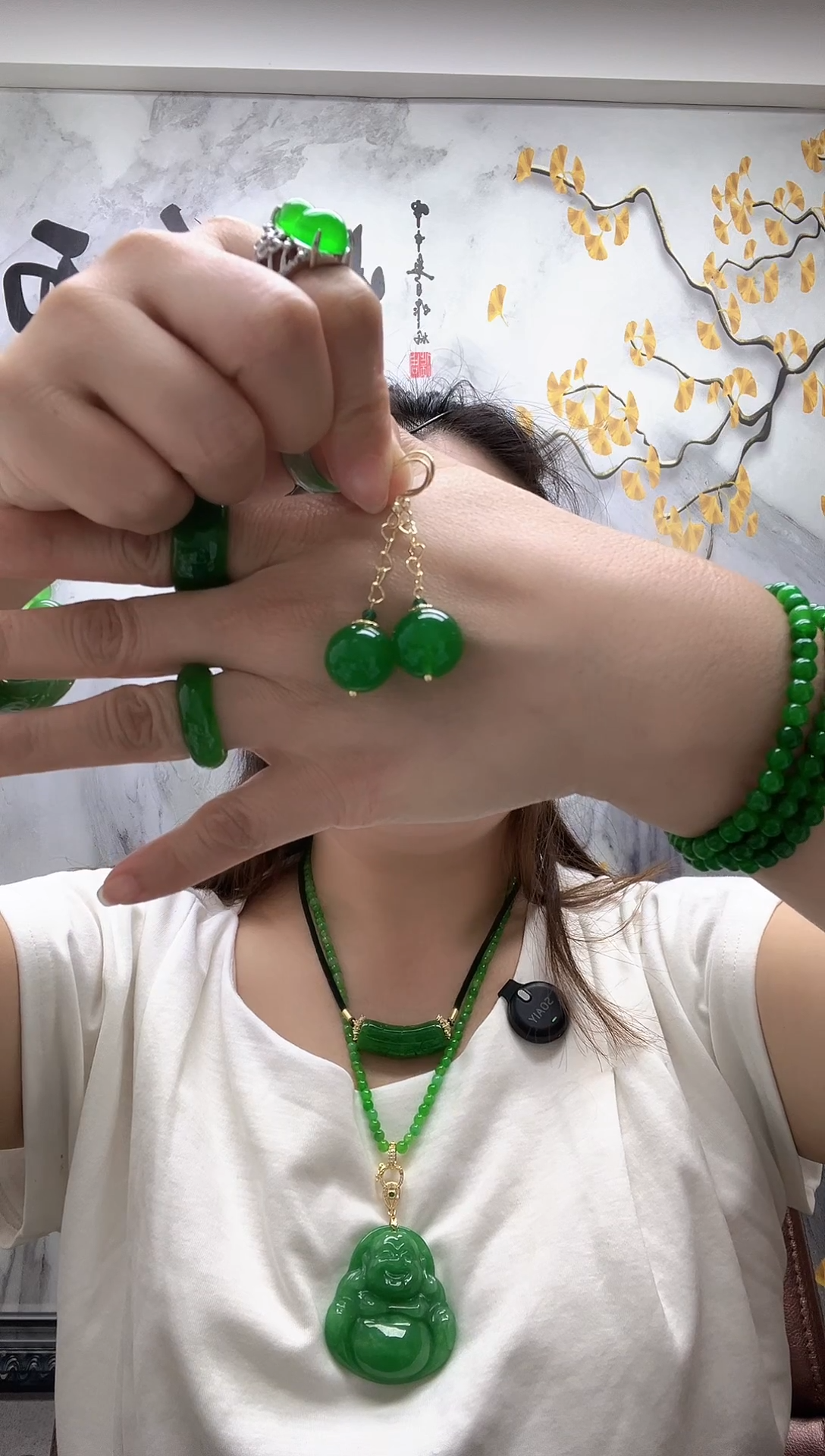 未镶嵌翡翠耳饰（卡14# ）翡翠耳坠