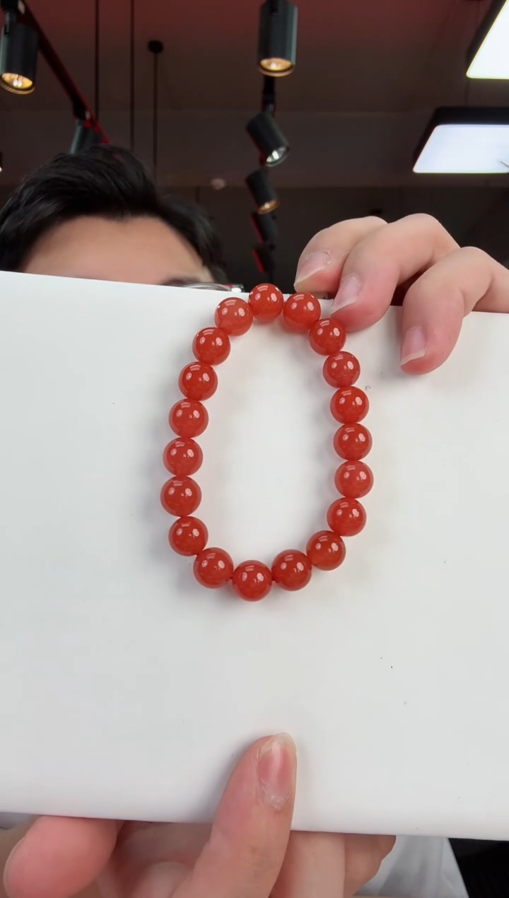 南红玛瑙未镶嵌冰红手串10+一个/条