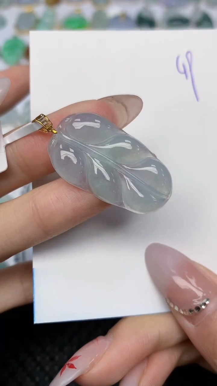 【闪购商品】翡翠颈饰18K金镶嵌天然翡翠A货 49