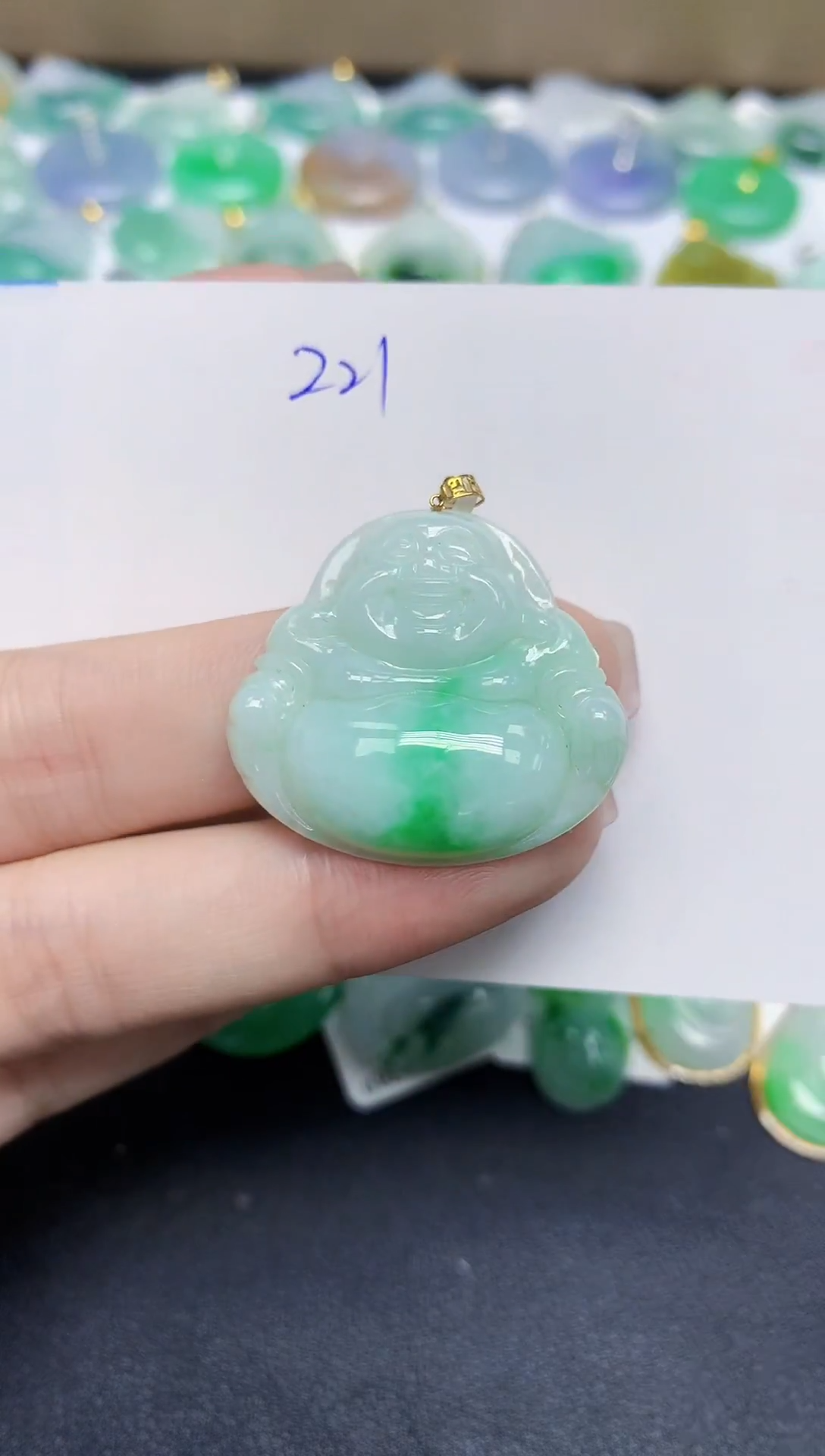 颈饰18K金镶嵌翡翠天然缅甸翡翠A货翡翠百元以上9元证书费自理