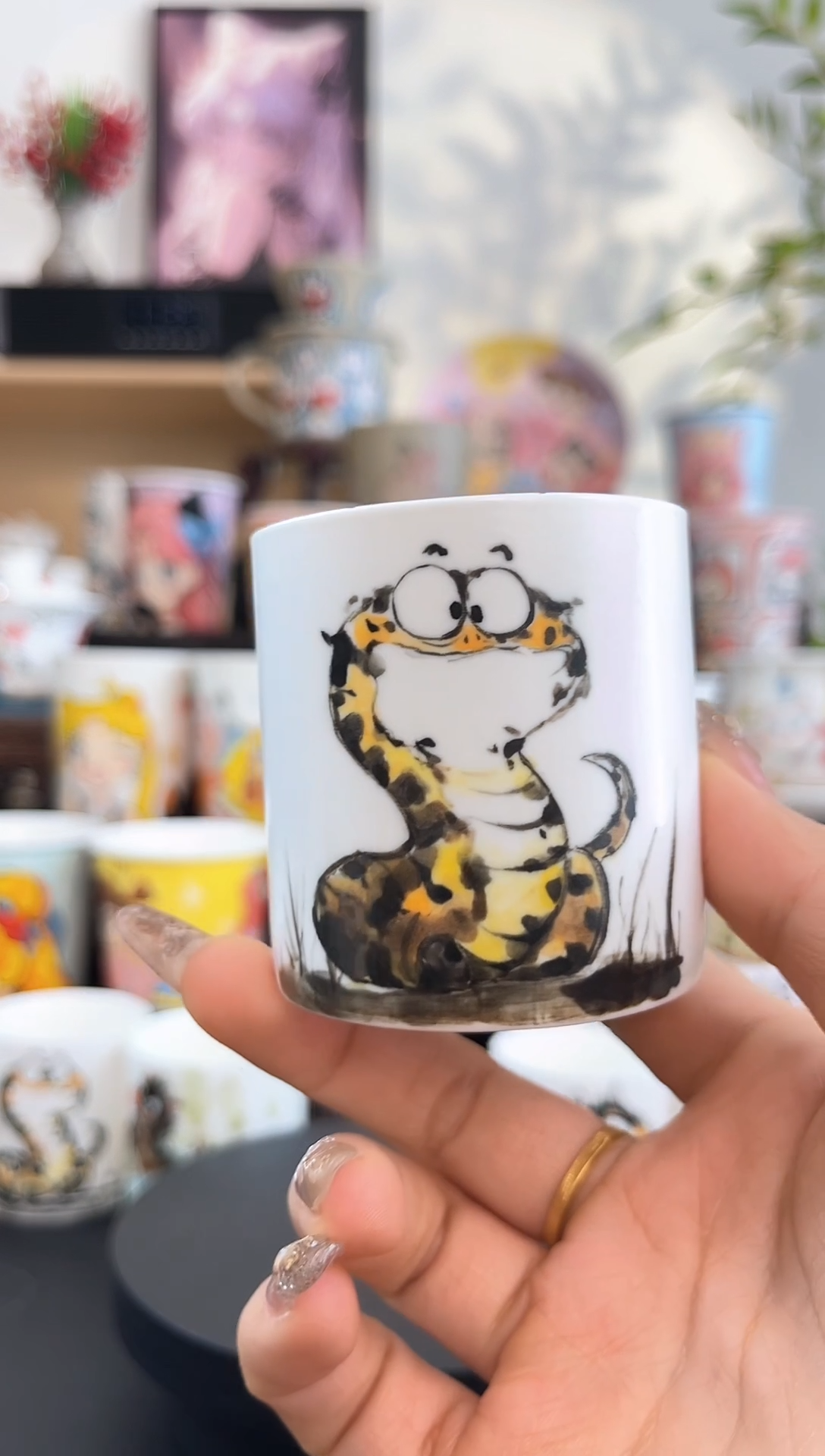 【闪购商品】摆件手工手绘陶瓷小杯杯1