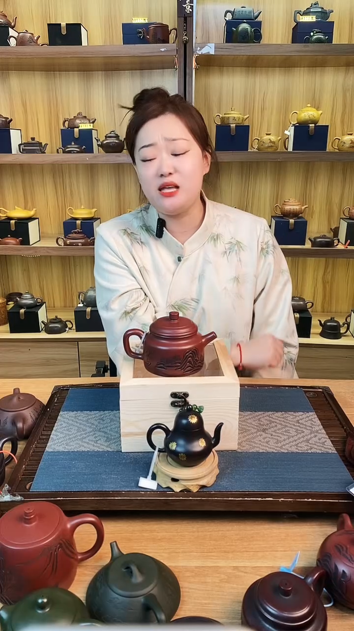 【闪购商品】紫砂茶壶龙血砂观山德钟壶【雪】