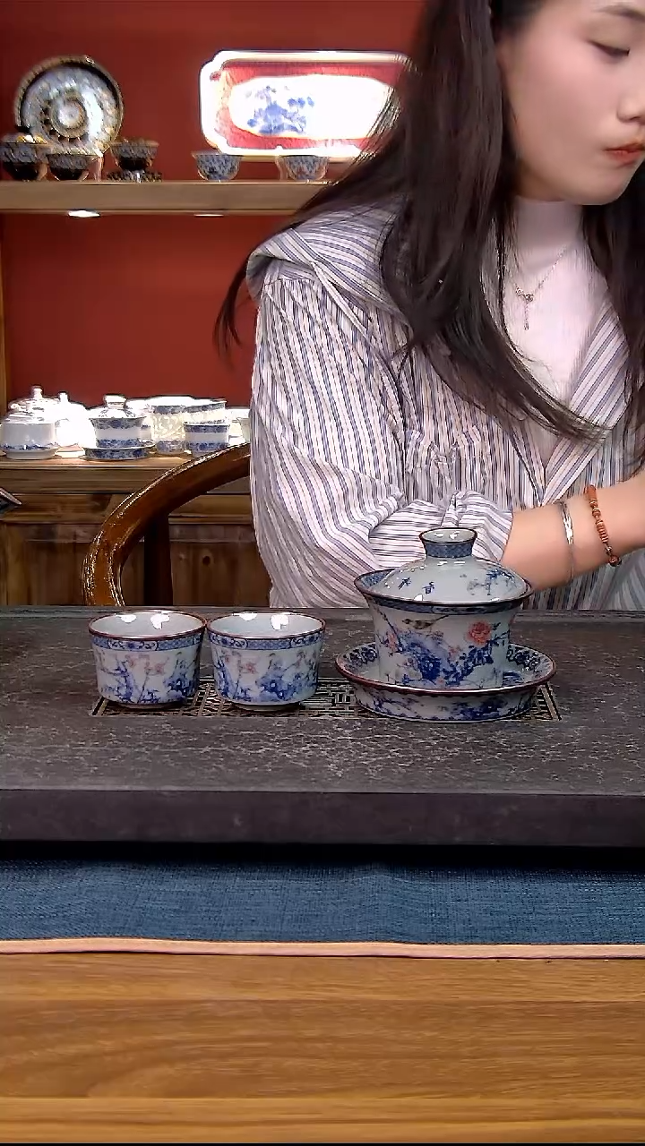 简装家用款3件套 老陶泥开片纹陶瓷茶具