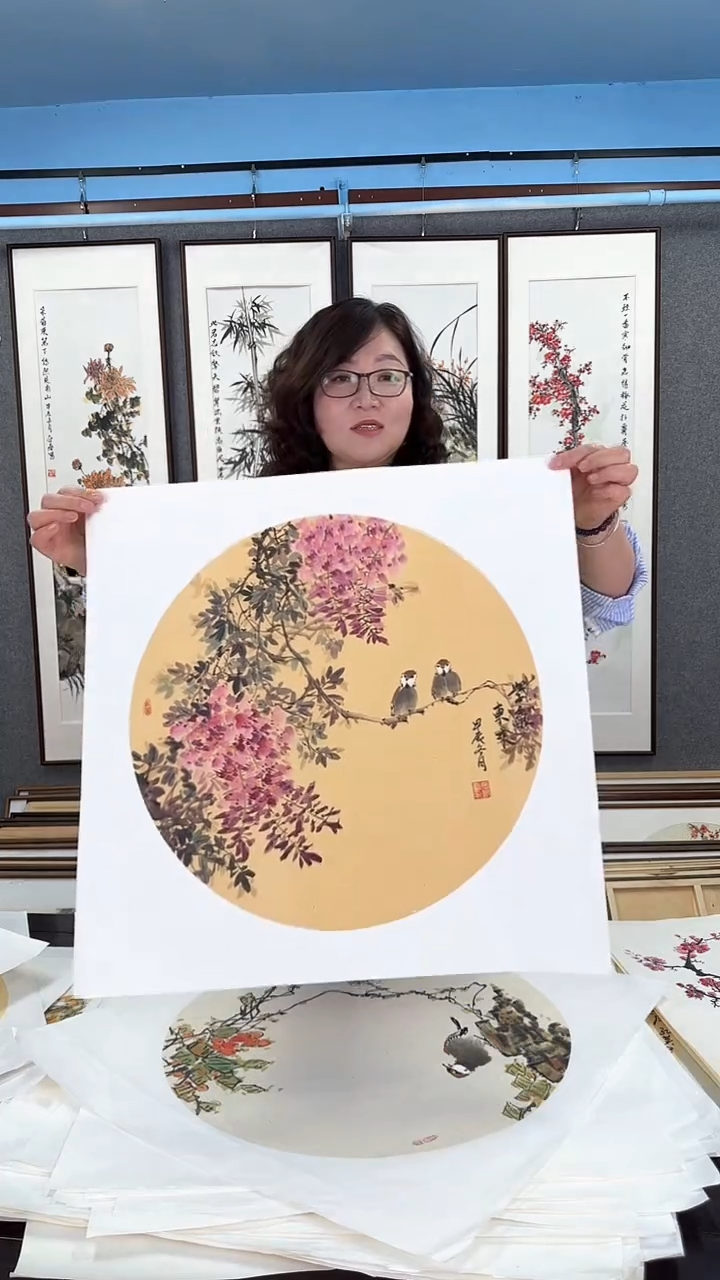 【闪购商品】国画精美画芯  迎春  60*60