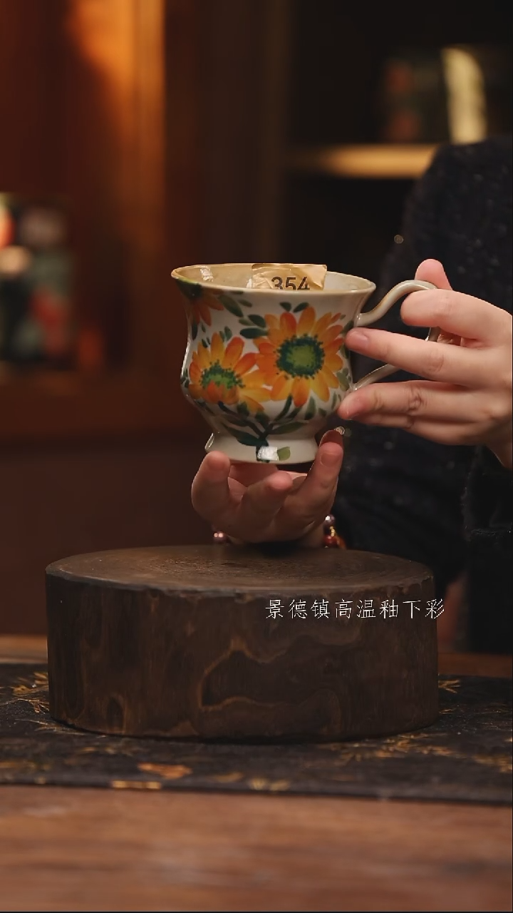 陶瓷景德镇高温釉下手绘陶瓷@L354@