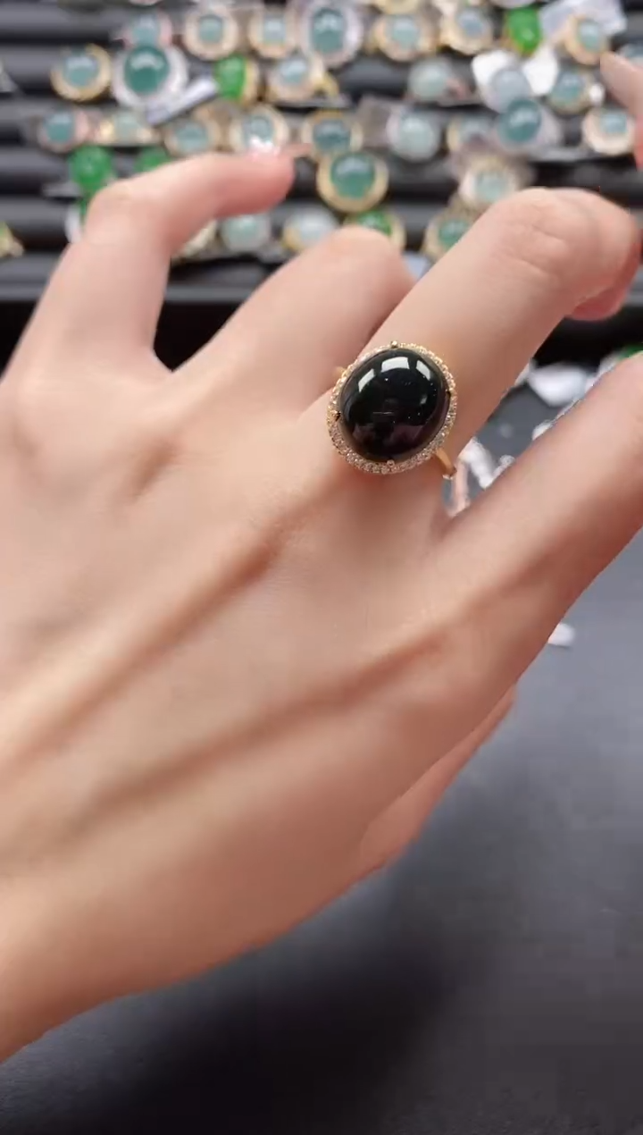 【闪购商品】翡翠戒指银S925镶嵌51511