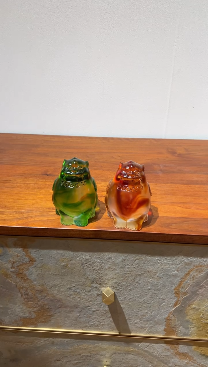 【闪购商品】摆件CML010-1祖母绿天禄貔貅+天禄一组