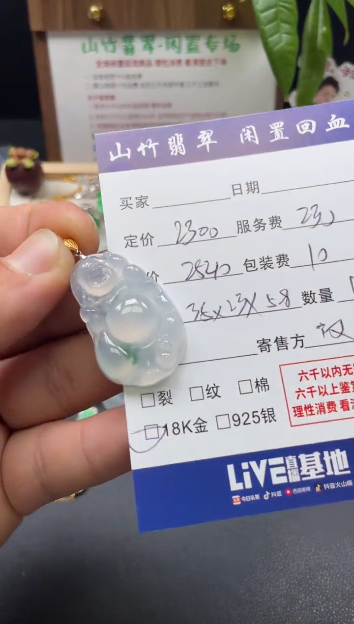 颈饰18K金镶嵌翡翠3002918