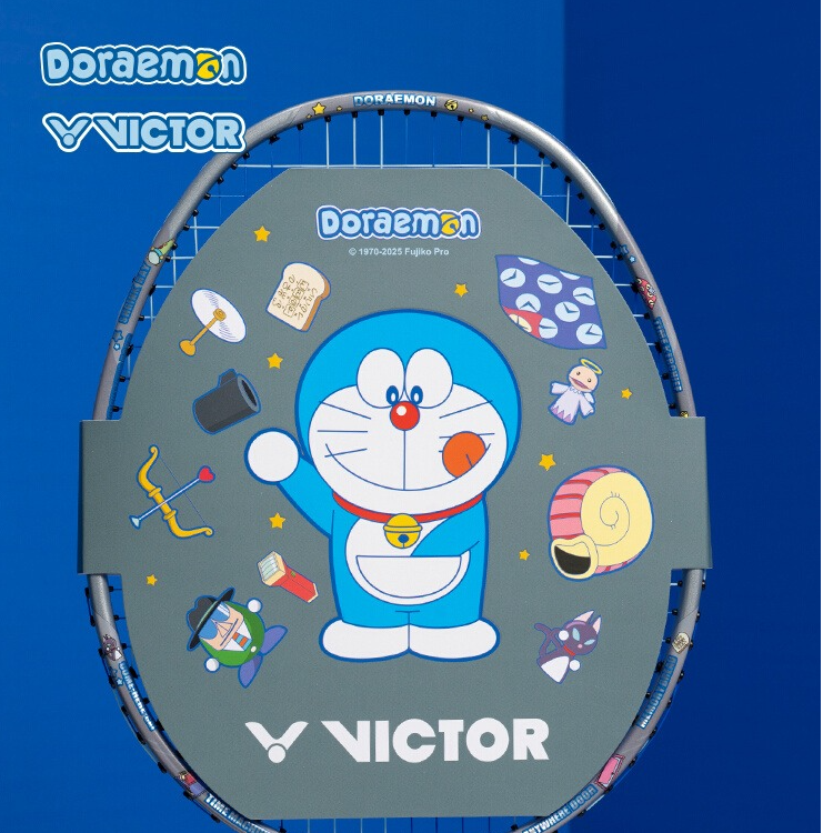 VICTOR威克多正品羽毛球拍哆啦A梦联名碳纤维进攻拍突击TK-DRM