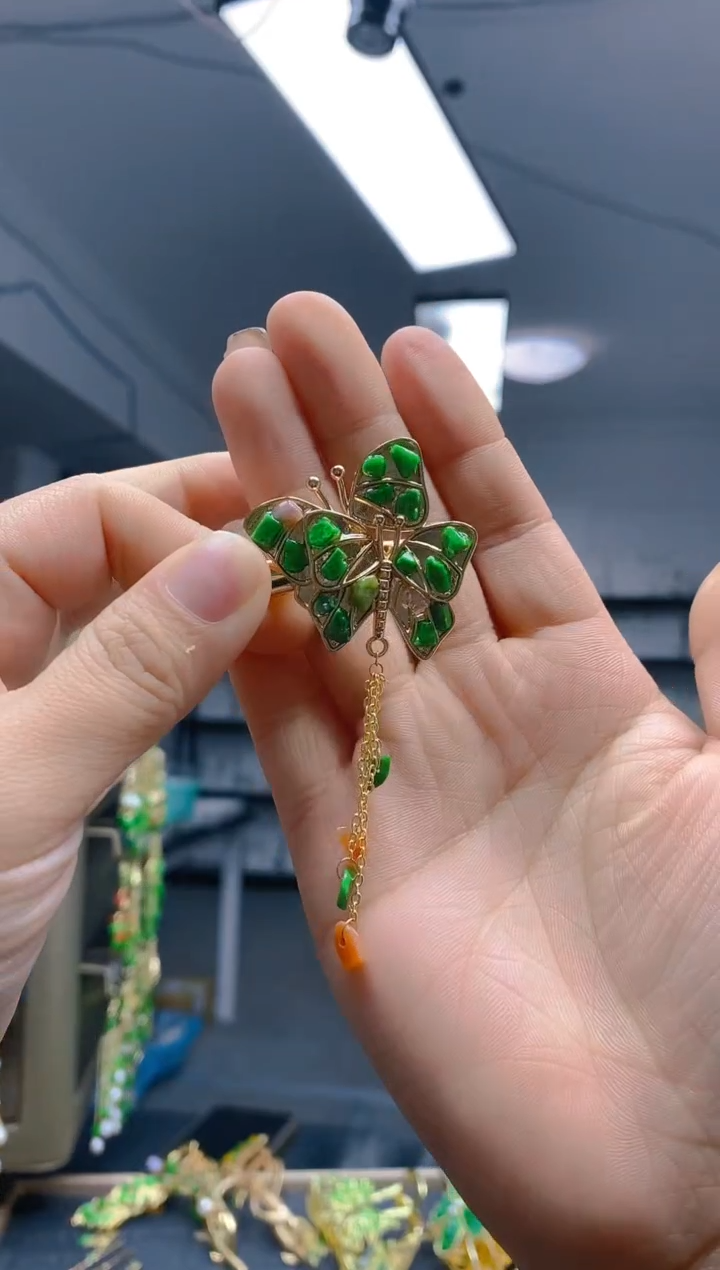 【闪购商品】翡翠耳饰合金0385翡翠发簪