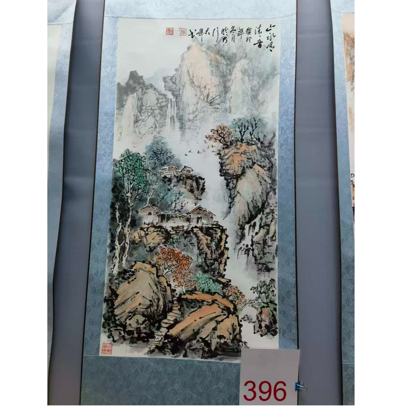 手绘原稿绘画山水卷轴396