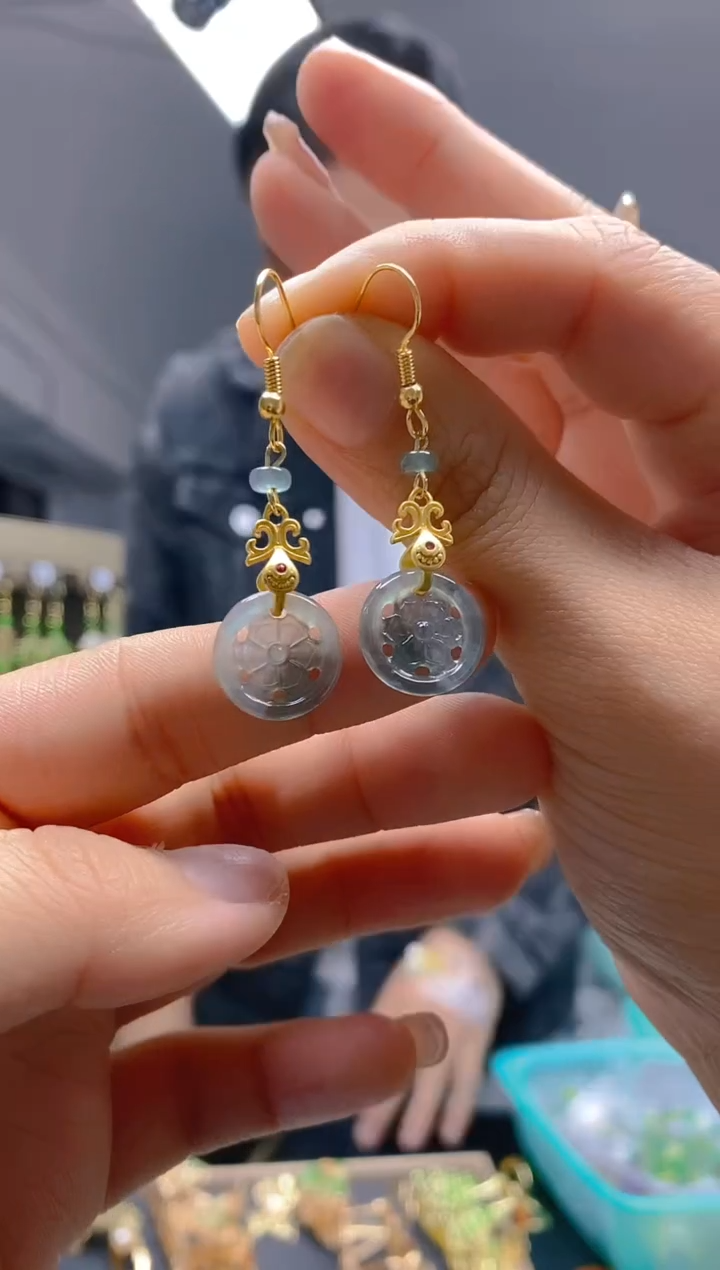 【闪购商品】翡翠耳饰合金0427翡翠耳钩