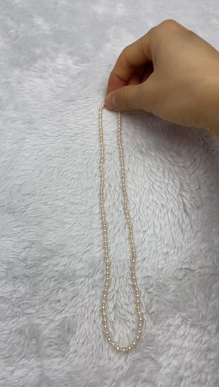 项链银S925镶嵌海水珍珠AK羽皇金3.5-4mm