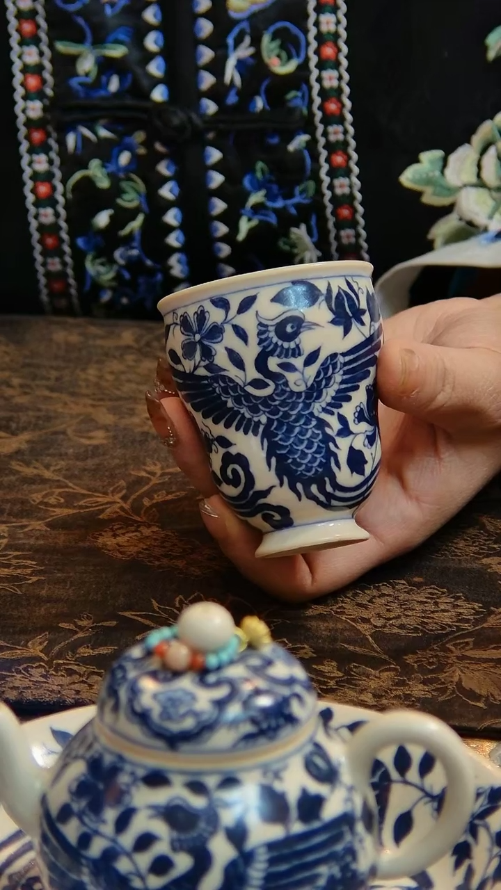 【闪购商品】茶具主人杯90毫升手绘凤凰