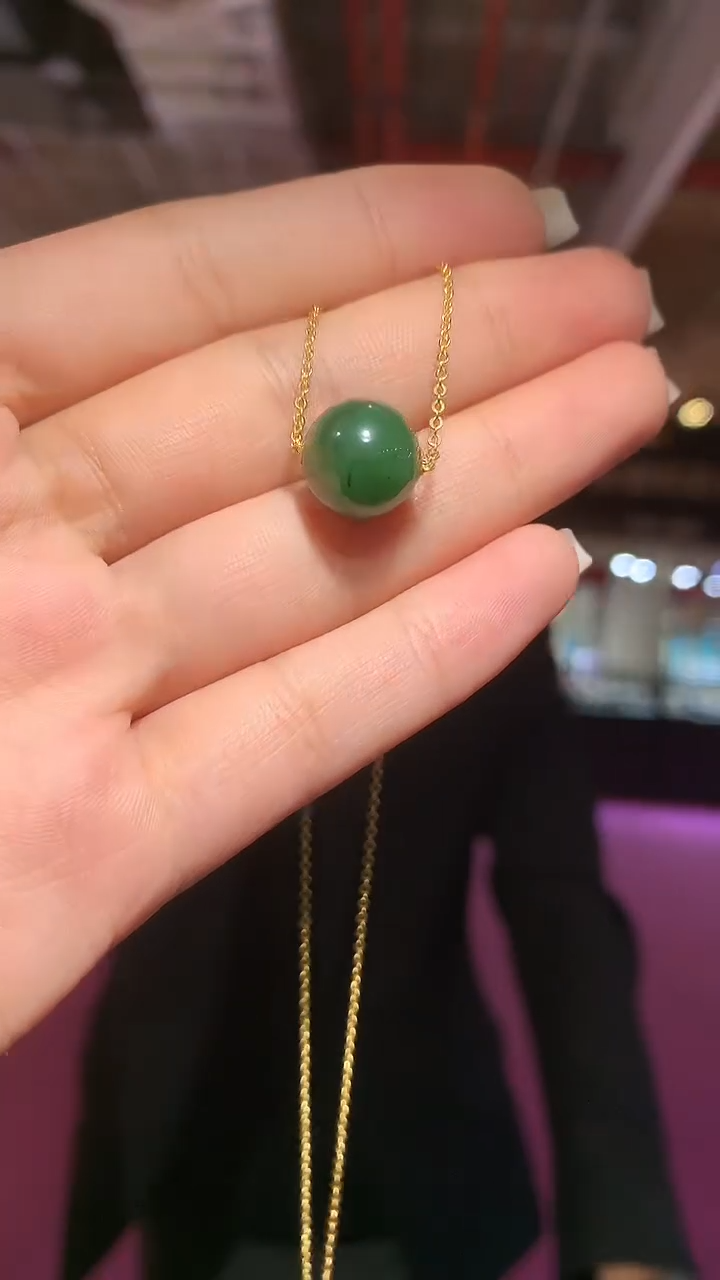 颈饰18K金镶嵌和田玉【宝石世家严选】