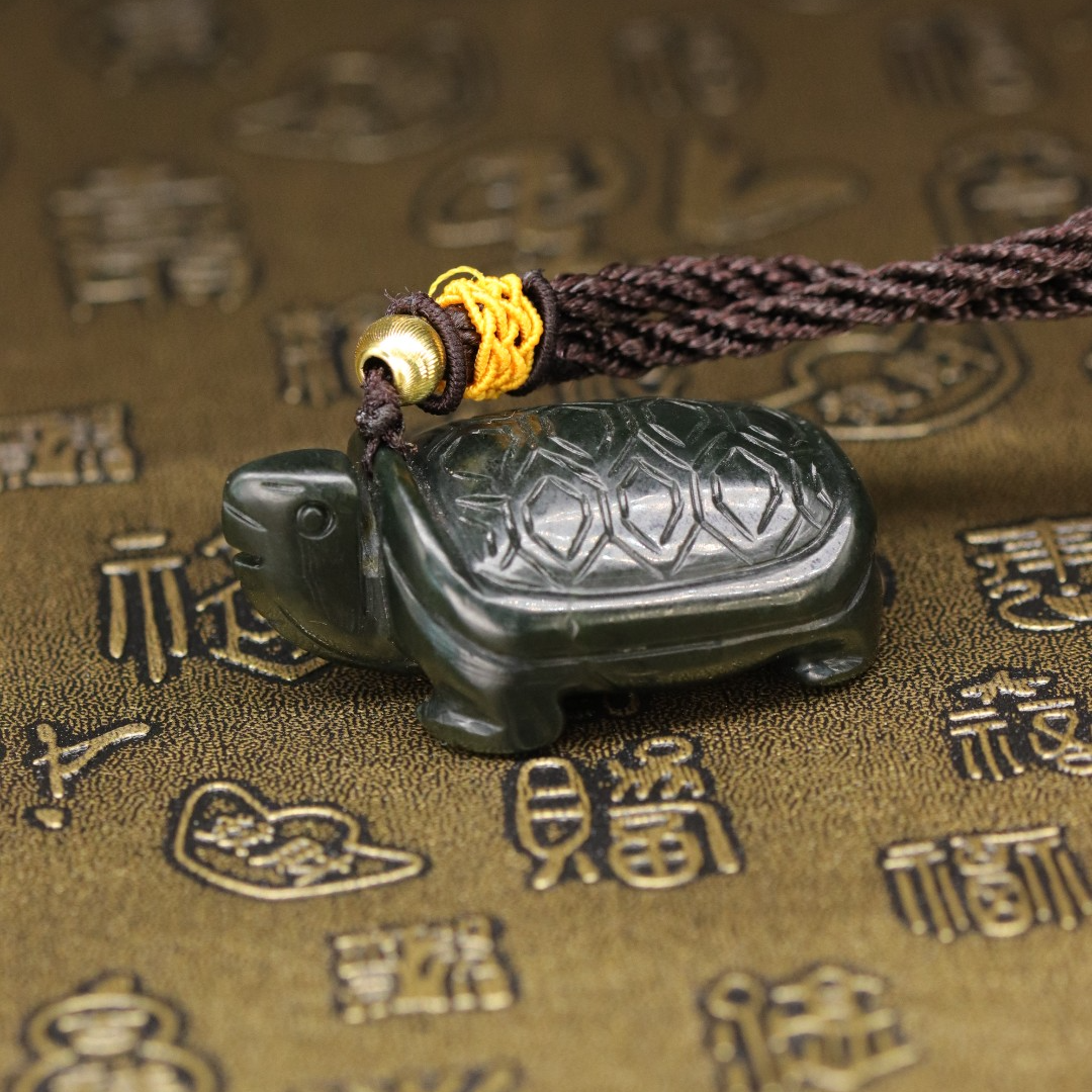 和田玉挂件和田玉黑青玉乌龟手把件长寿挂件