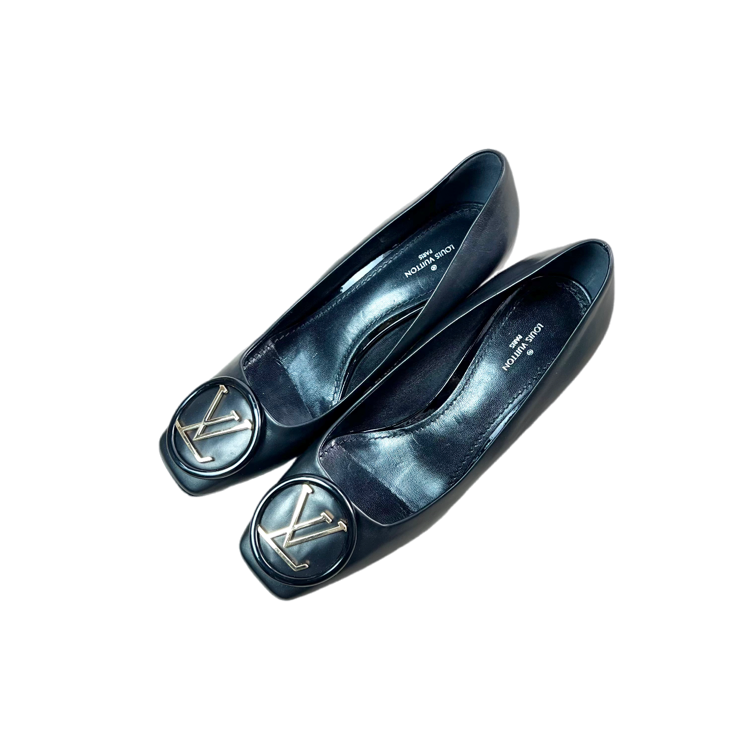99新 LouisVuitton/路易威登  aa一六五五 logo粗跟高跟鞋 37.5码