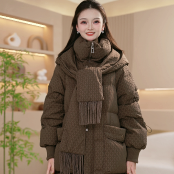 冬季新款优雅百搭显瘦气质保暖加厚羽绒服外套M-XL