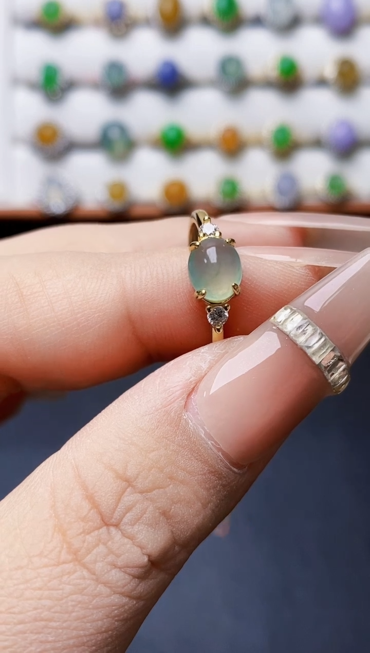 银S925镶嵌戒指翡翠1426