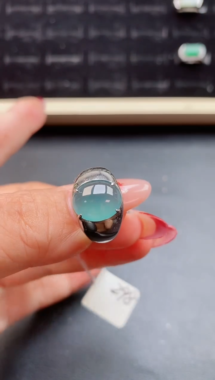 【闪购商品】翡翠戒指银S925镶嵌08550