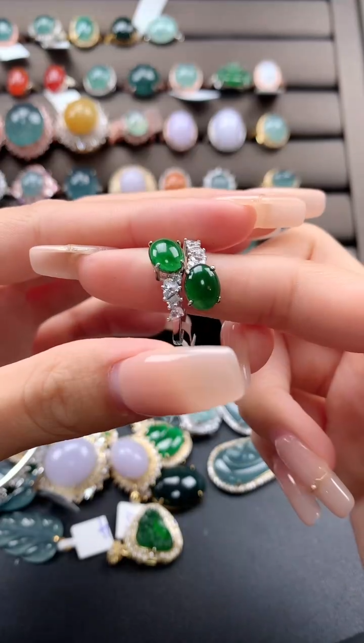 【闪购商品】翡翠戒指银S925镶嵌42343243