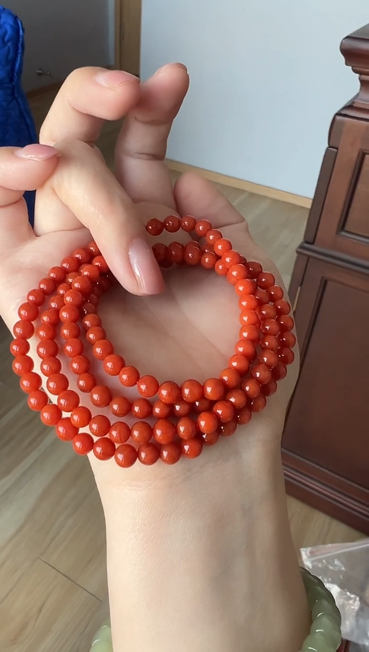 【闪购商品】南红玛瑙手链合金南红满肉多圈手串