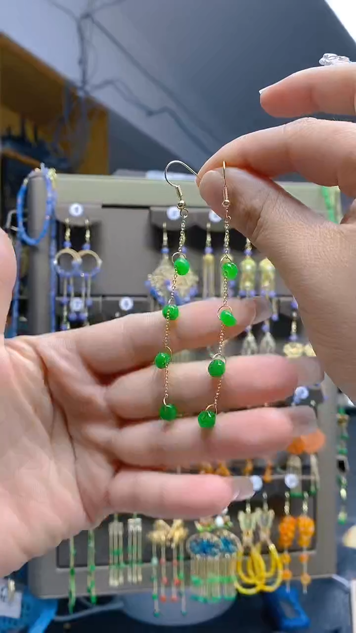 【闪购商品】翡翠耳饰合金493翡翠耳钩