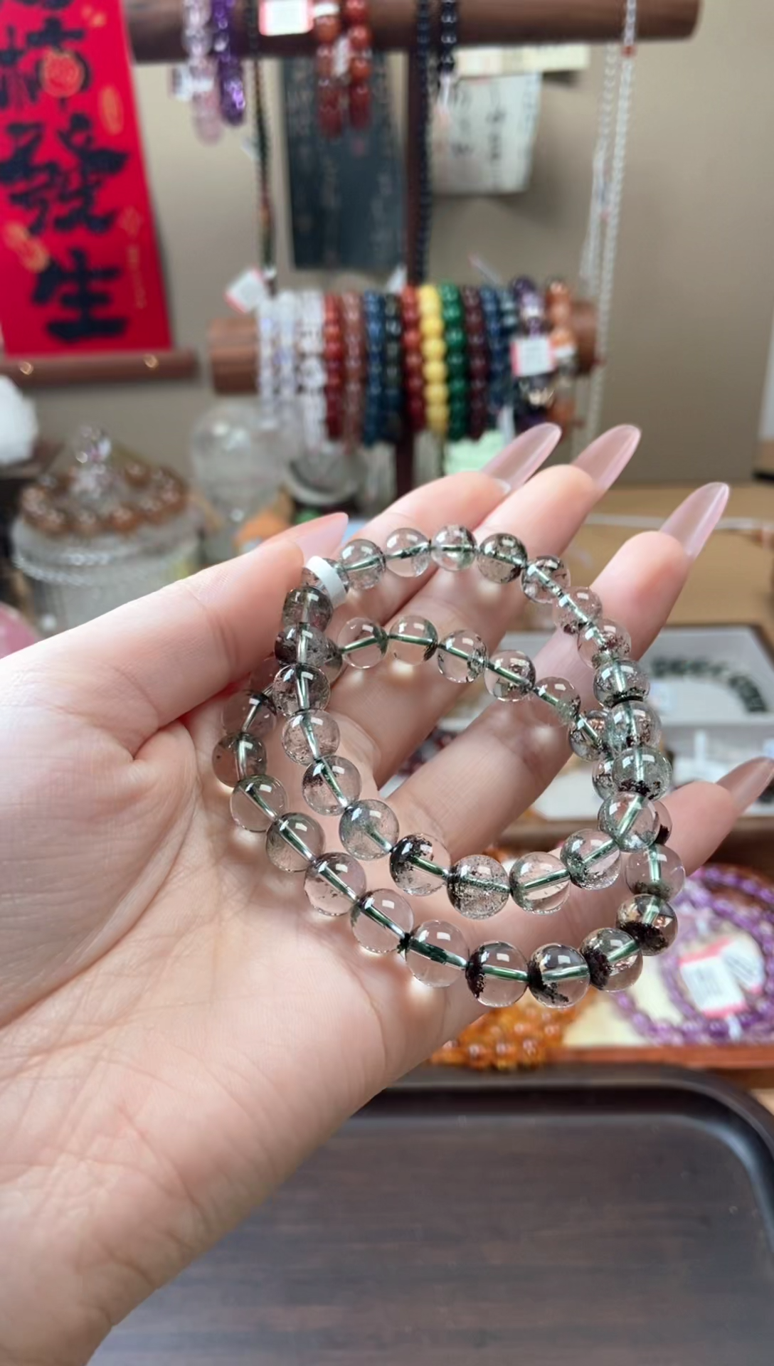 【闪购商品】水晶手串未镶嵌绿幽灵8m