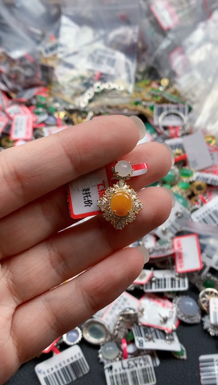 银S925镶嵌戒指翡翠天然A货缅甸翡翠