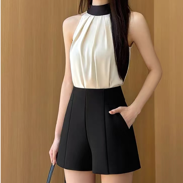 秋冬季高腰阔腿A字毛呢外穿打底短裤时尚百搭遮肉秋冬外穿8503