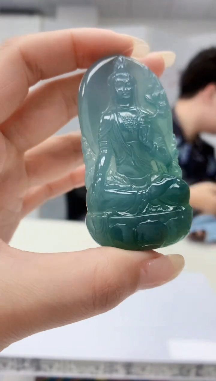 【闪购商品】定制翡翠未镶嵌4688lr-毛货挂件送珠链