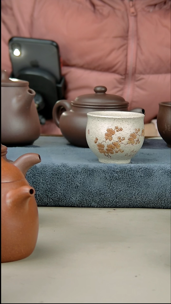 茶壶紫砂100白玉段杯子