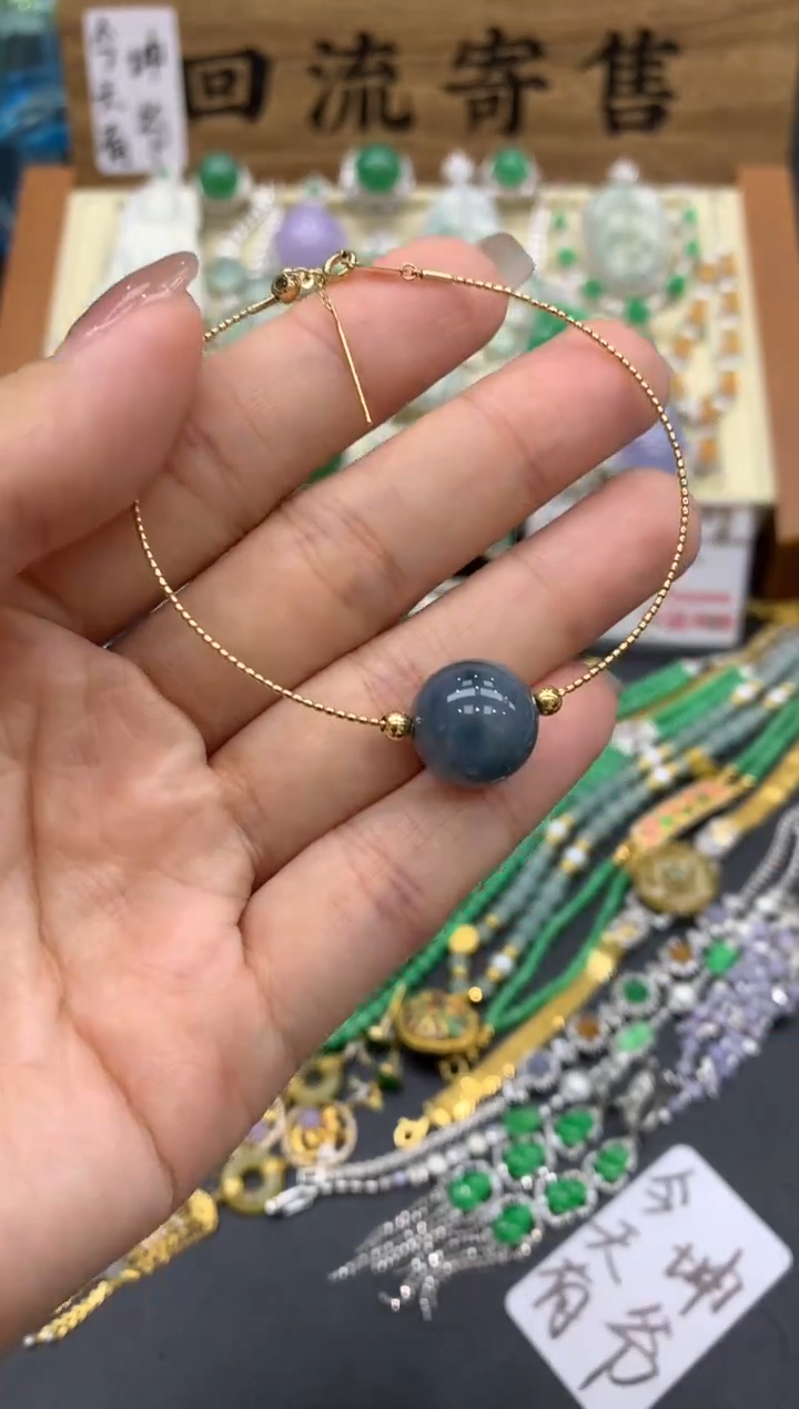 【闪购商品】翡翠手链18K金镶嵌61-中国好珍宝