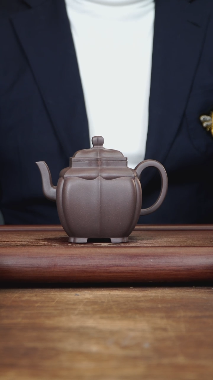 【闪购商品】紫砂茶壶高工YW四方菱花 天青