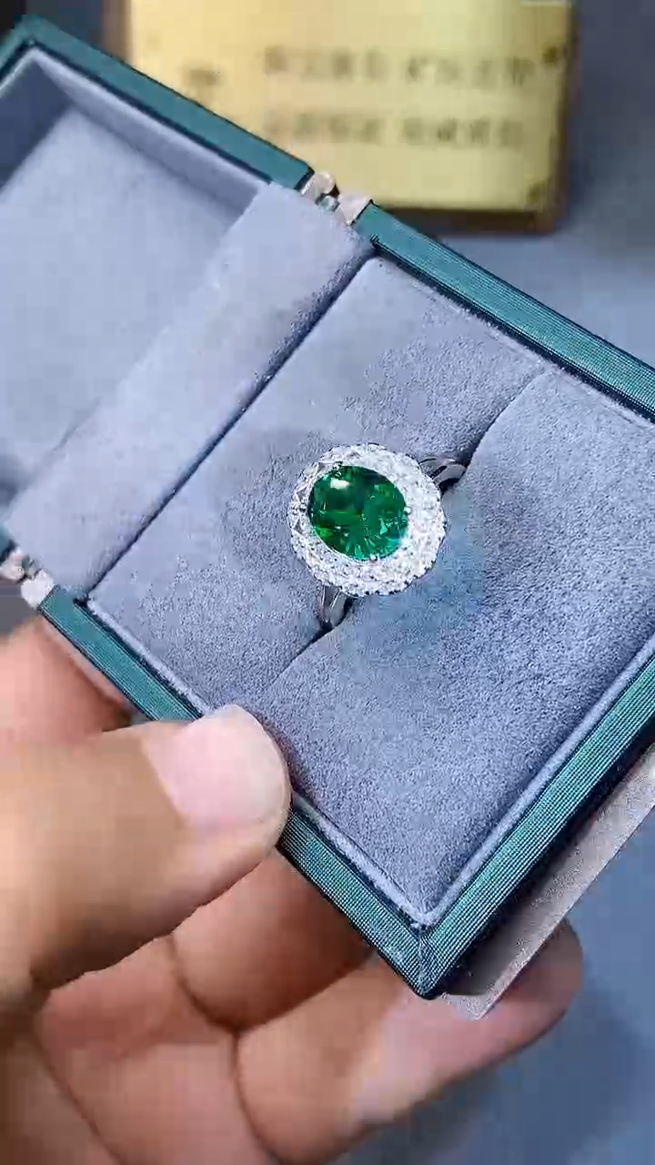 【闪购商品】透辉石戒指银S925镶嵌354