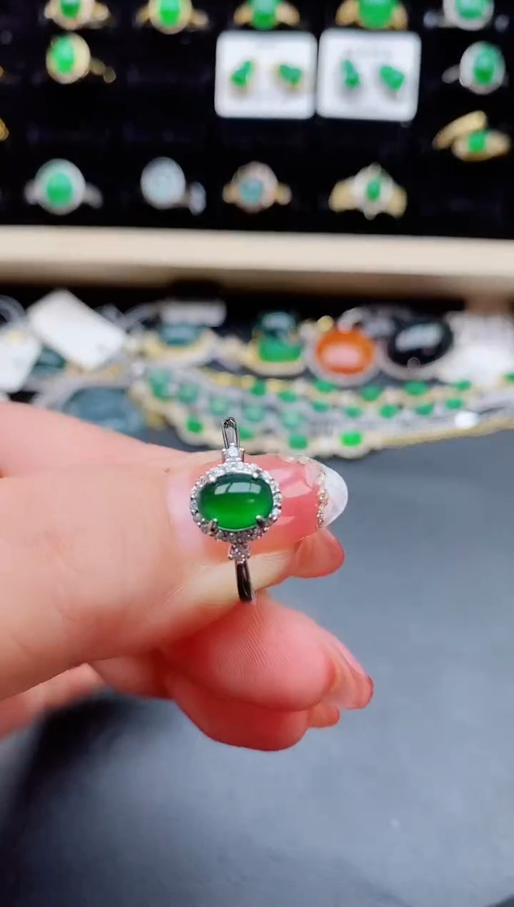 【闪购商品】翡翠戒指银S925镶嵌805580