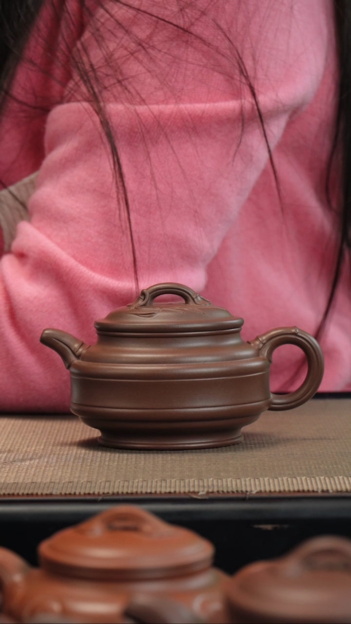 【闪购商品】紫砂茶壶底槽清双线竹鼓